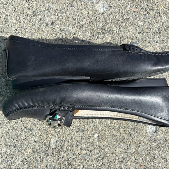 Michael Kors black leather loafers with chrome buckle, 9.5 - Picture 4 of 4